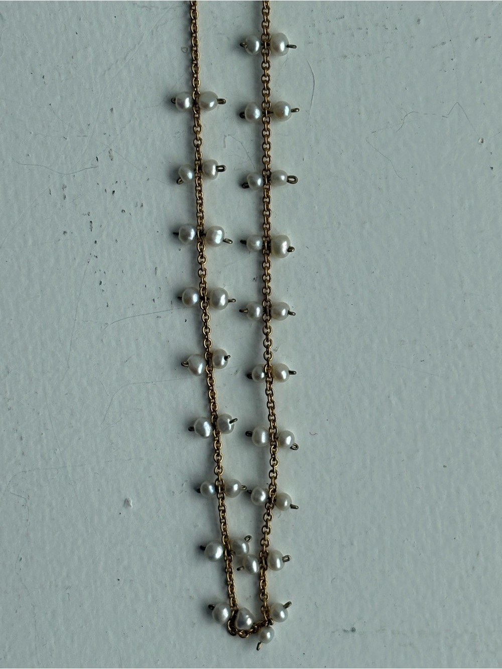 Seed pearl and gold chain necklace - Picture 3 of 4